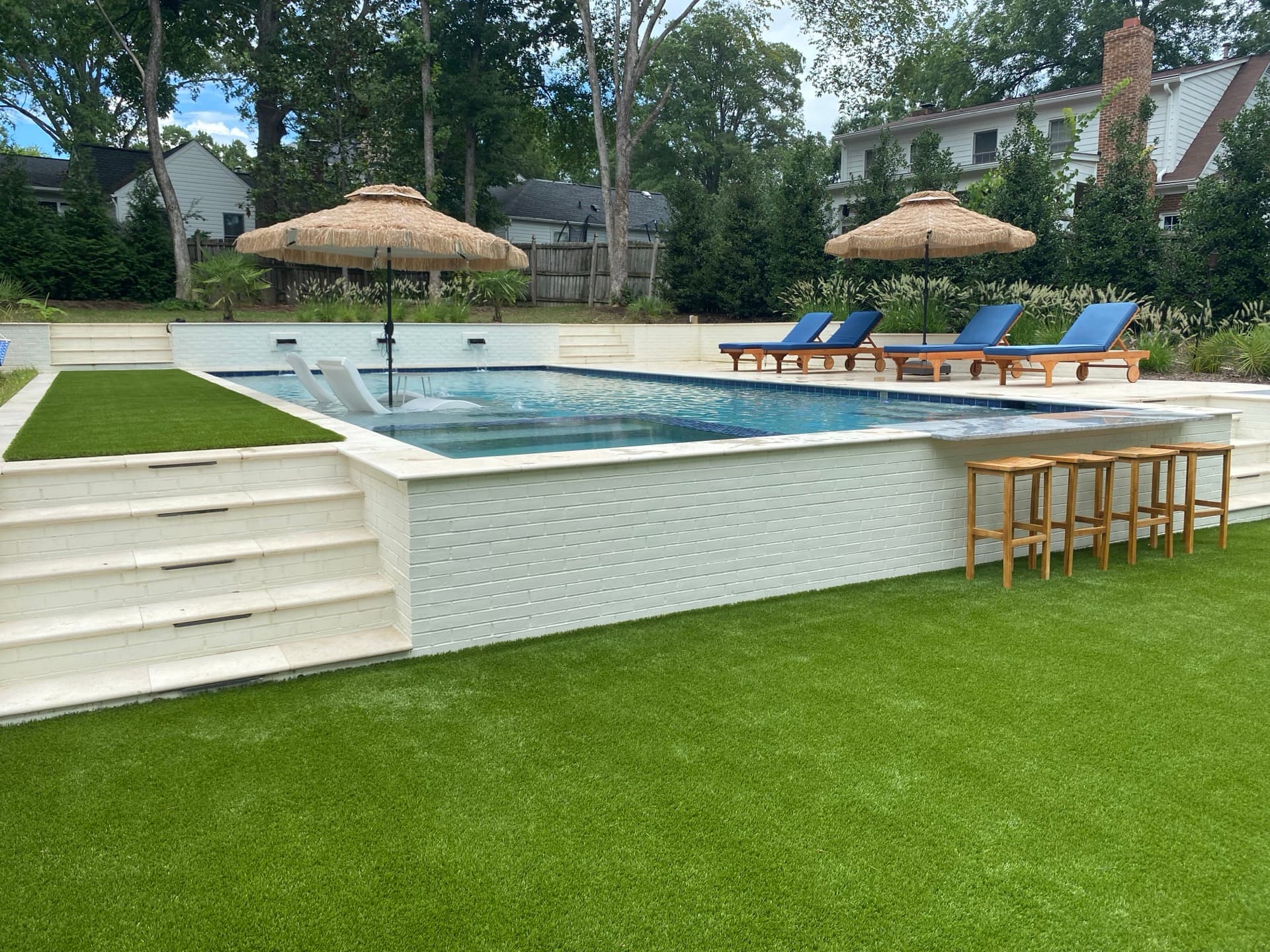 Luxury pool construction in Charlotte