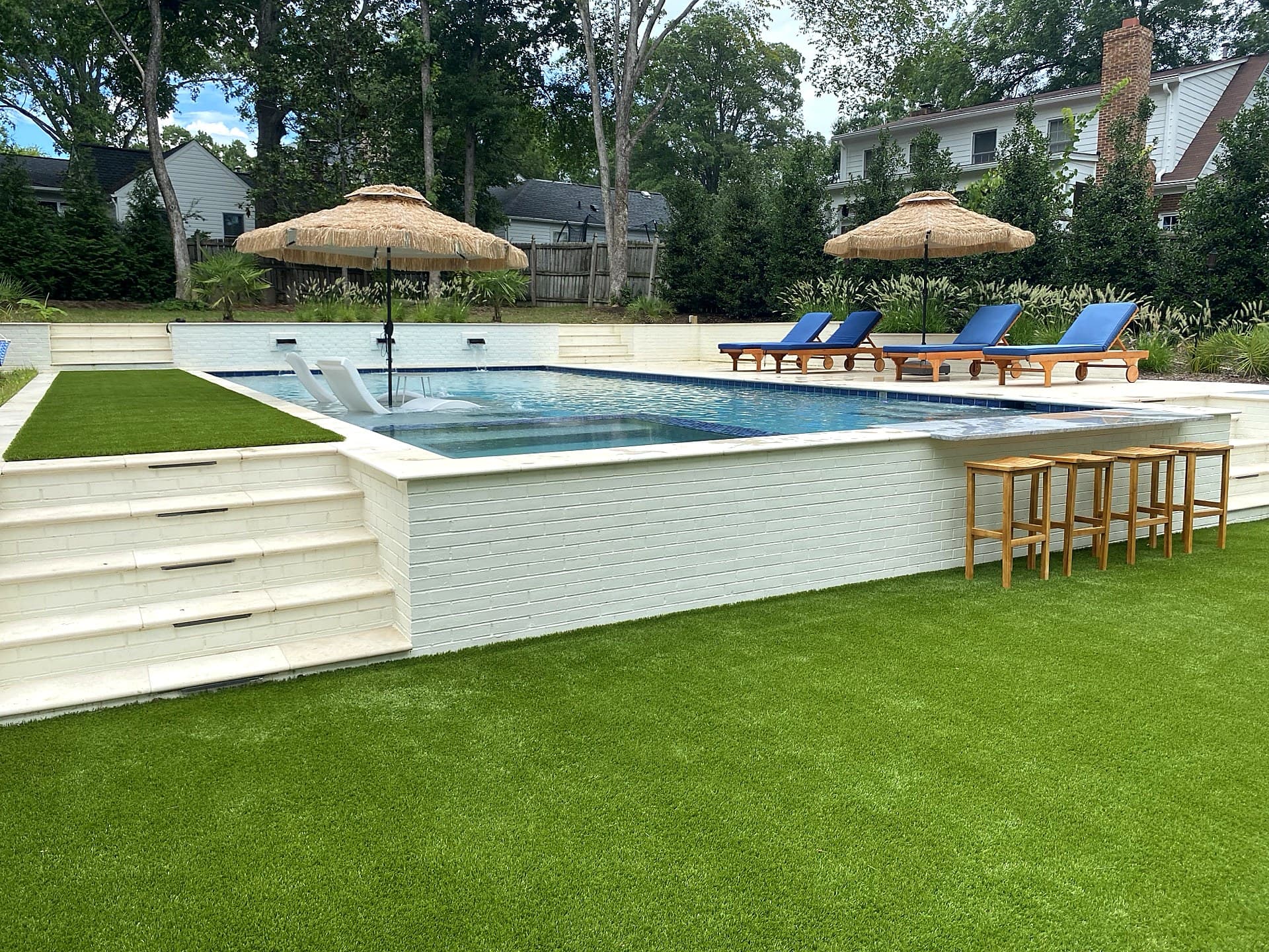 Luxury pool construction in Charlotte