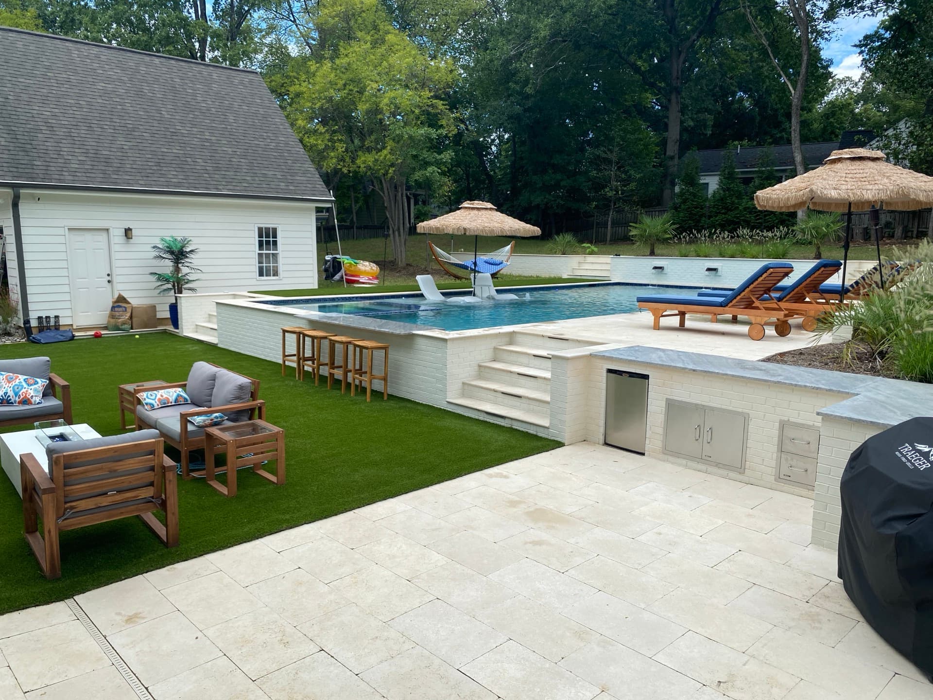 Resort-style backyard pool