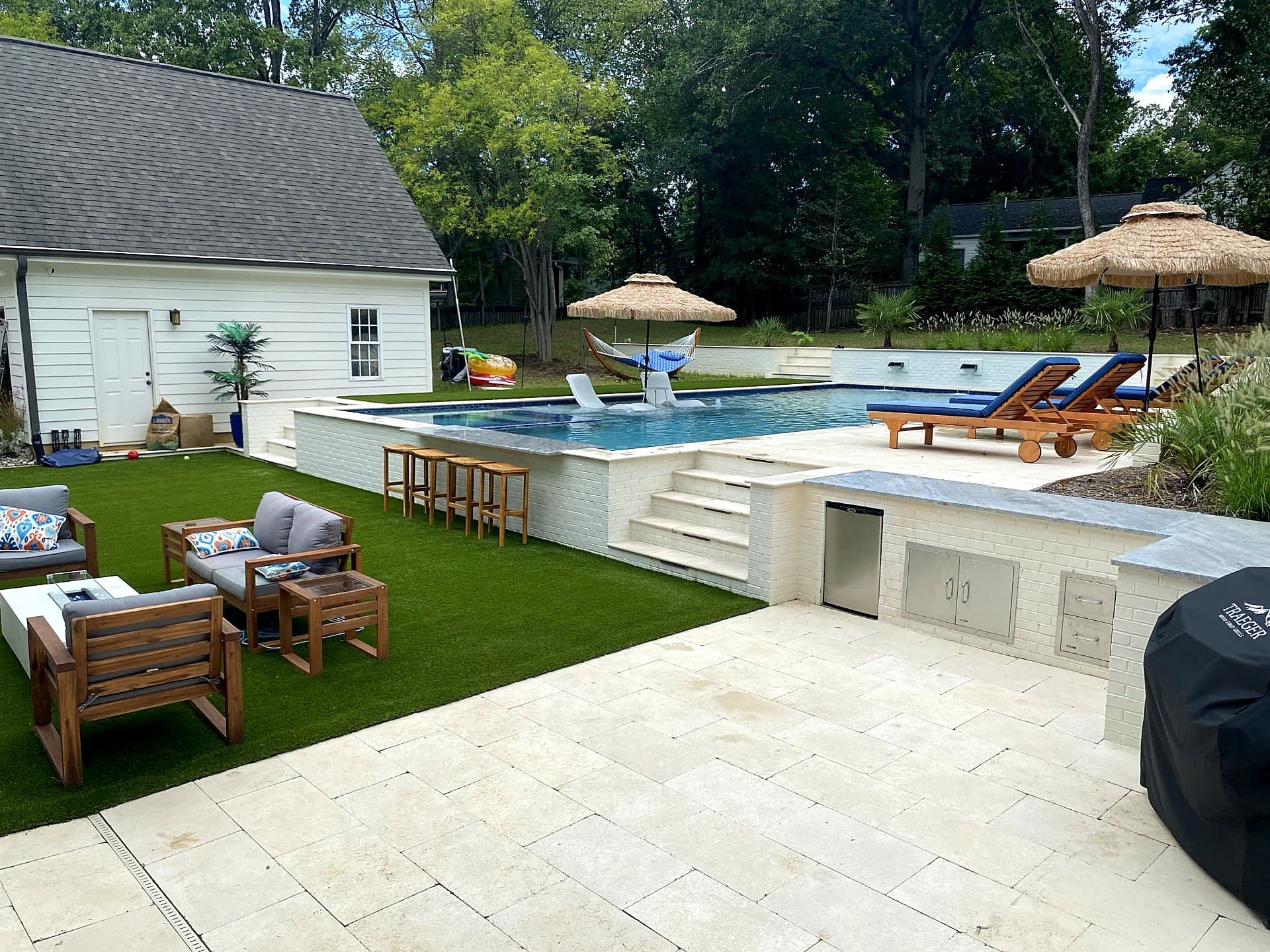 Resort-style backyard pool